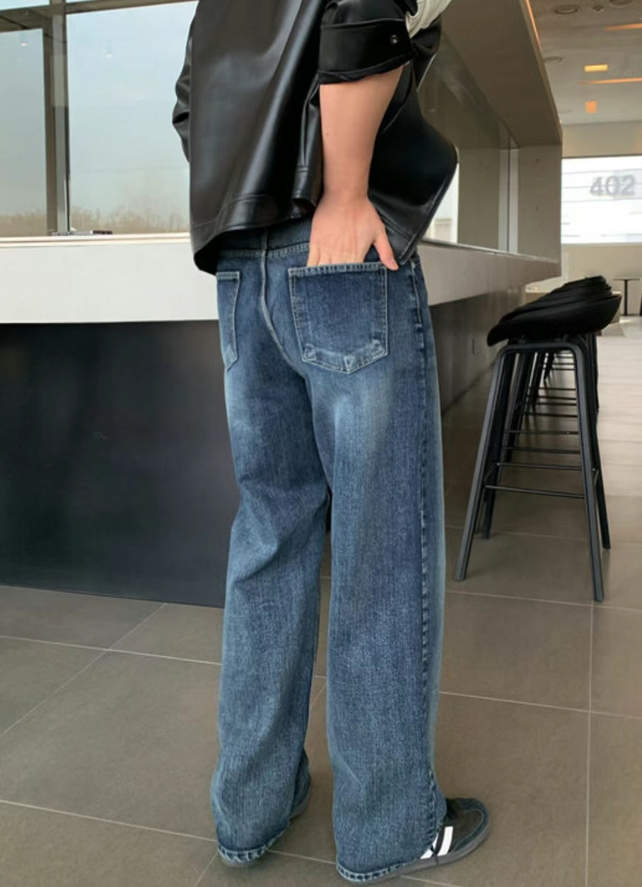 深藍挺身牛仔褲 － 韓國男裝