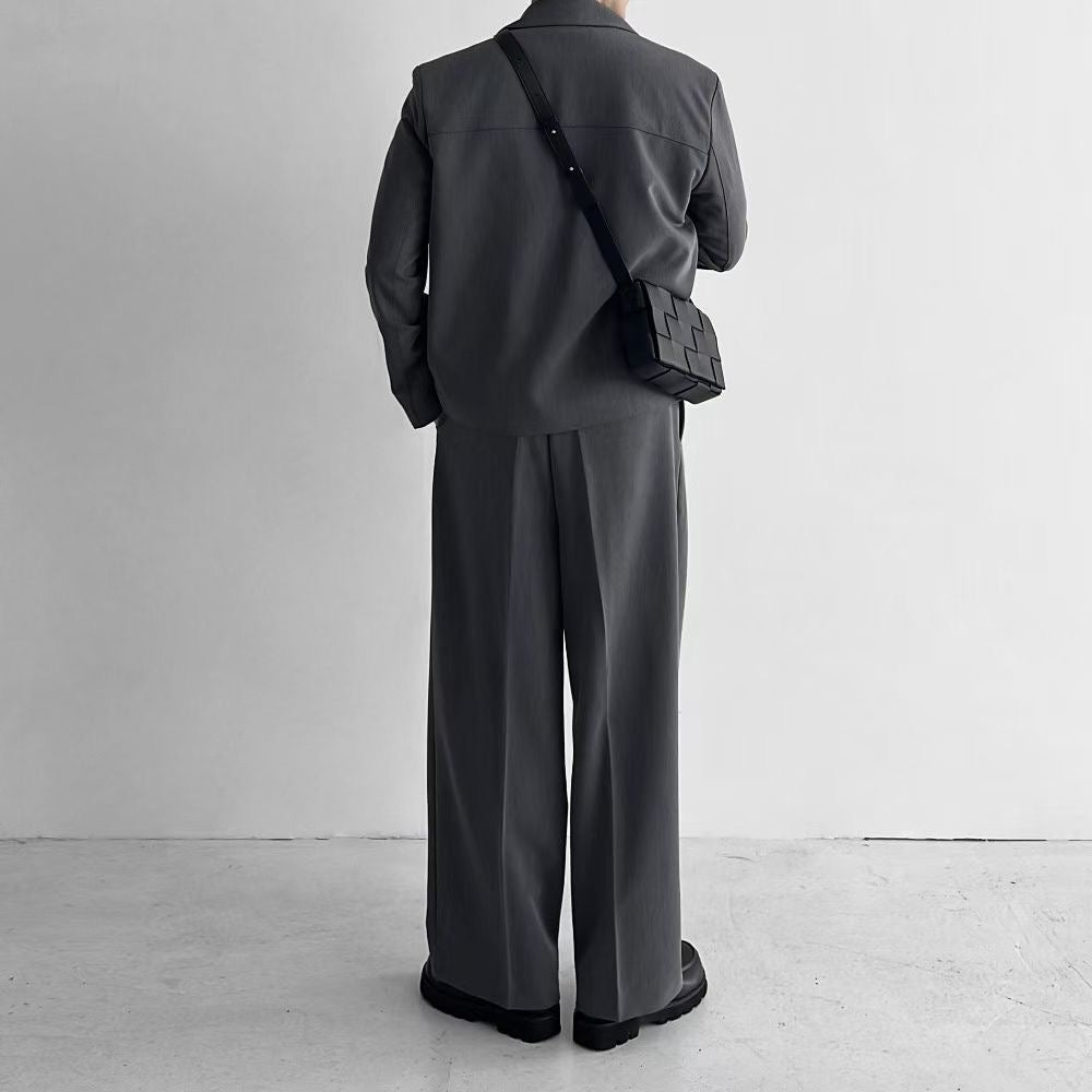 韓式寬鬆西裝套裝(長褲)