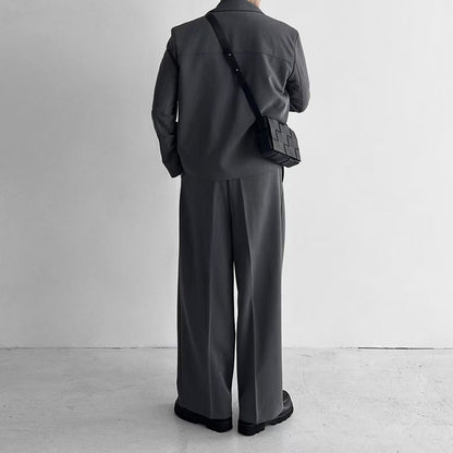 韓式寬鬆西裝套裝(長褲)