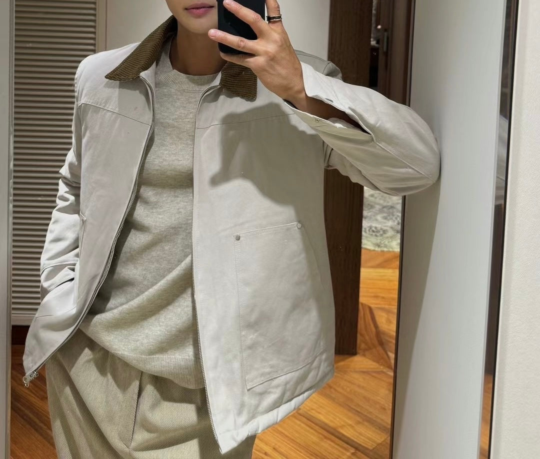 韓系拉鍊挺短褸