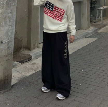 闊身落地棉長褲