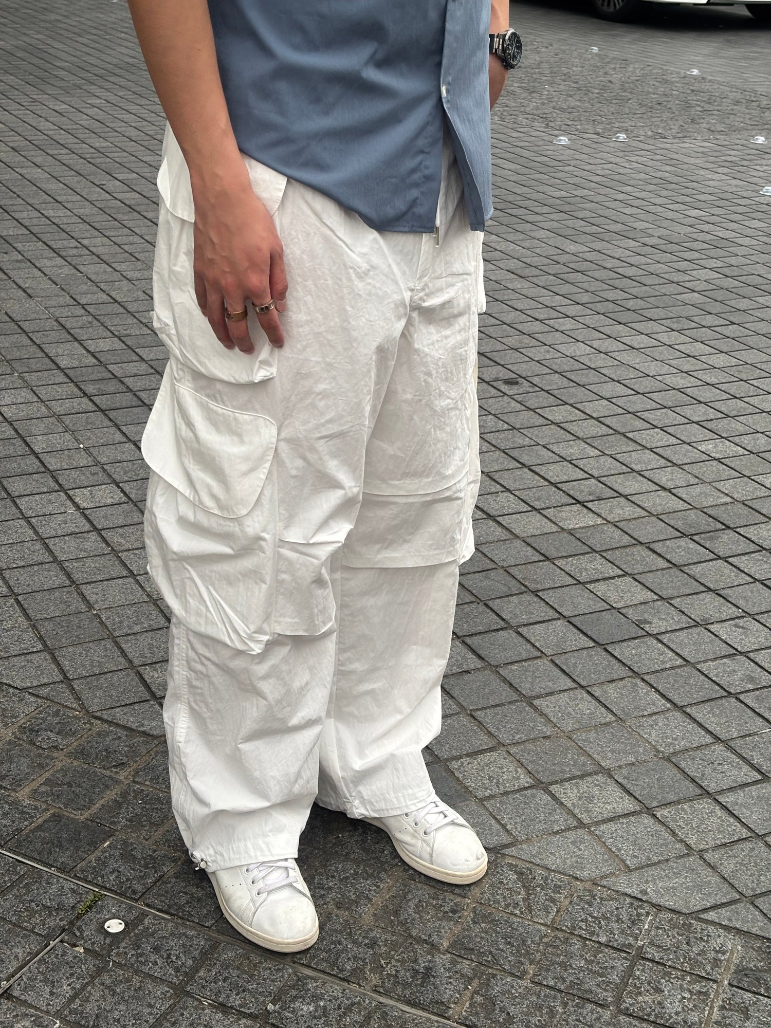 闊腳口袋落地褲