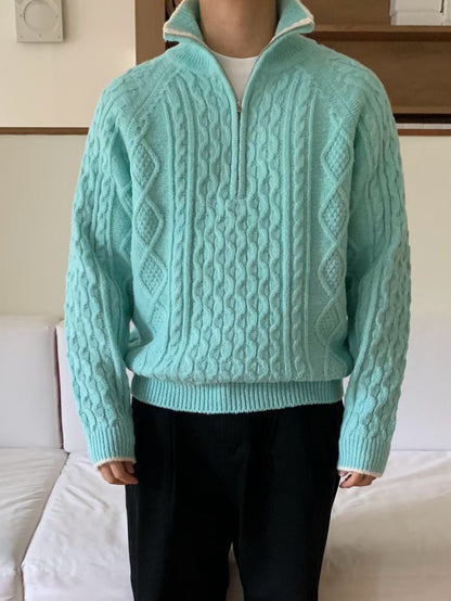 &lt;情侶裝系列&gt;麻花針織長袖上衣