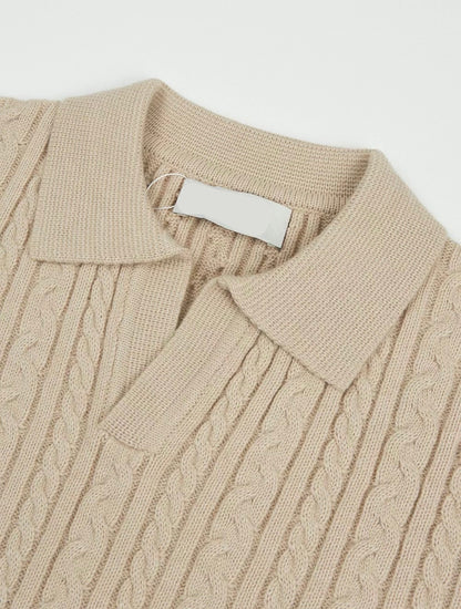 基本款麻花針織上衣