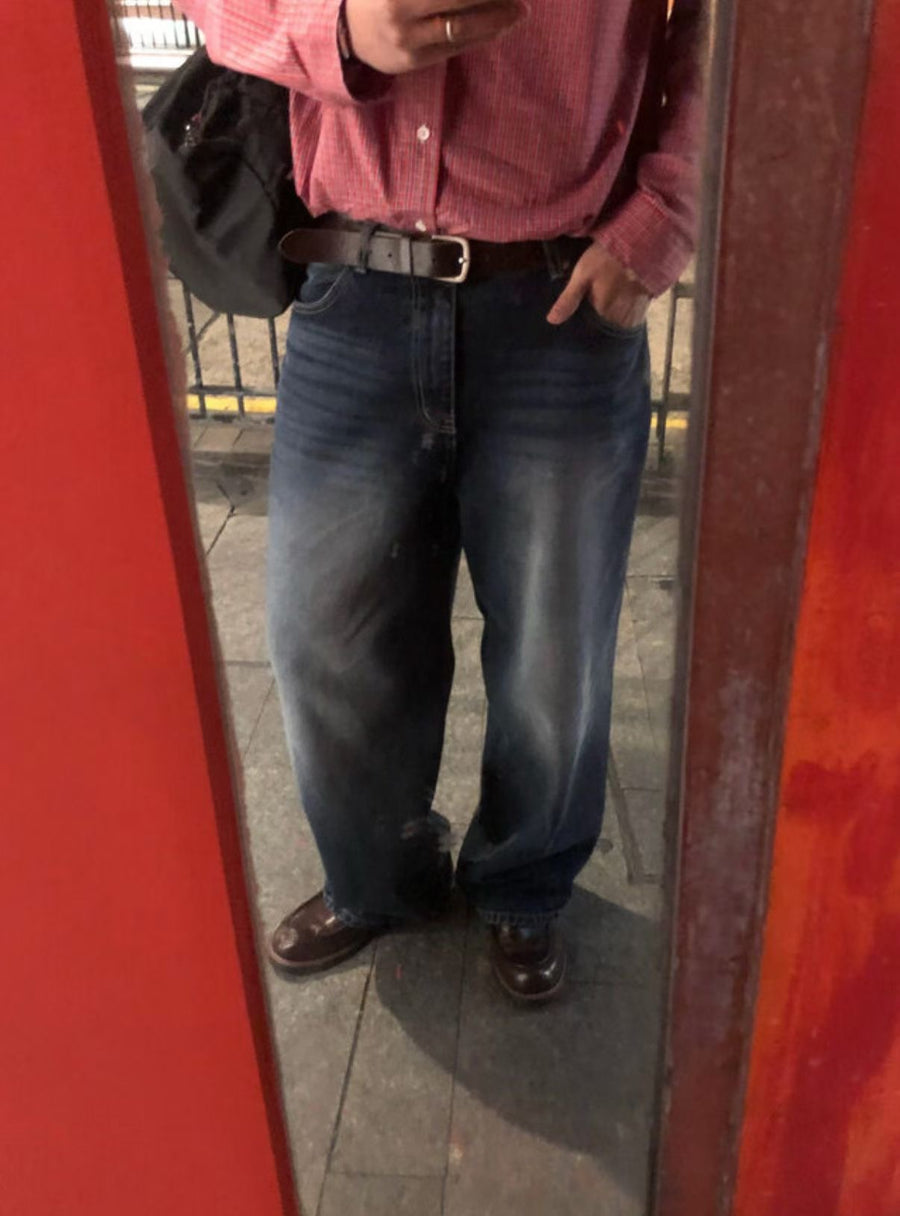 暗藍黑牛仔褲