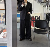 韓系西裝套裝(全套)-黑色