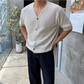 針織質感短袖上衣 韓國男裝