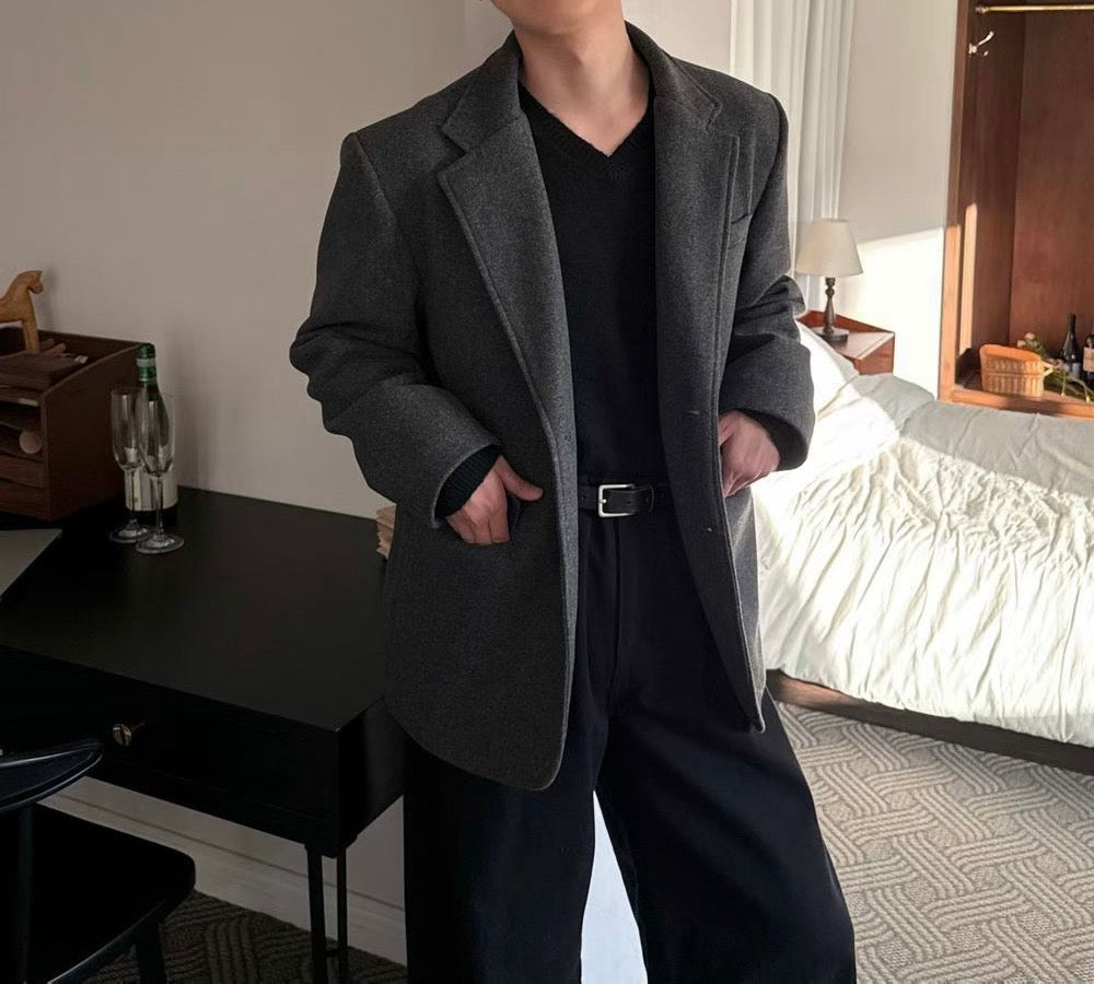 羊毛挺身西裝外套