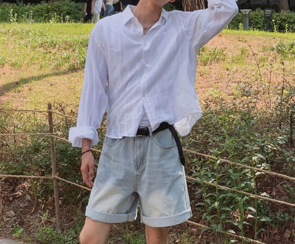 直紋理輕襯衫
