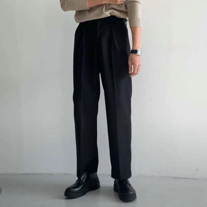 半闊筒長褲 深灰色S現貨