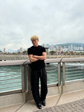 質感輕絨面短袖上衣 韓國男裝