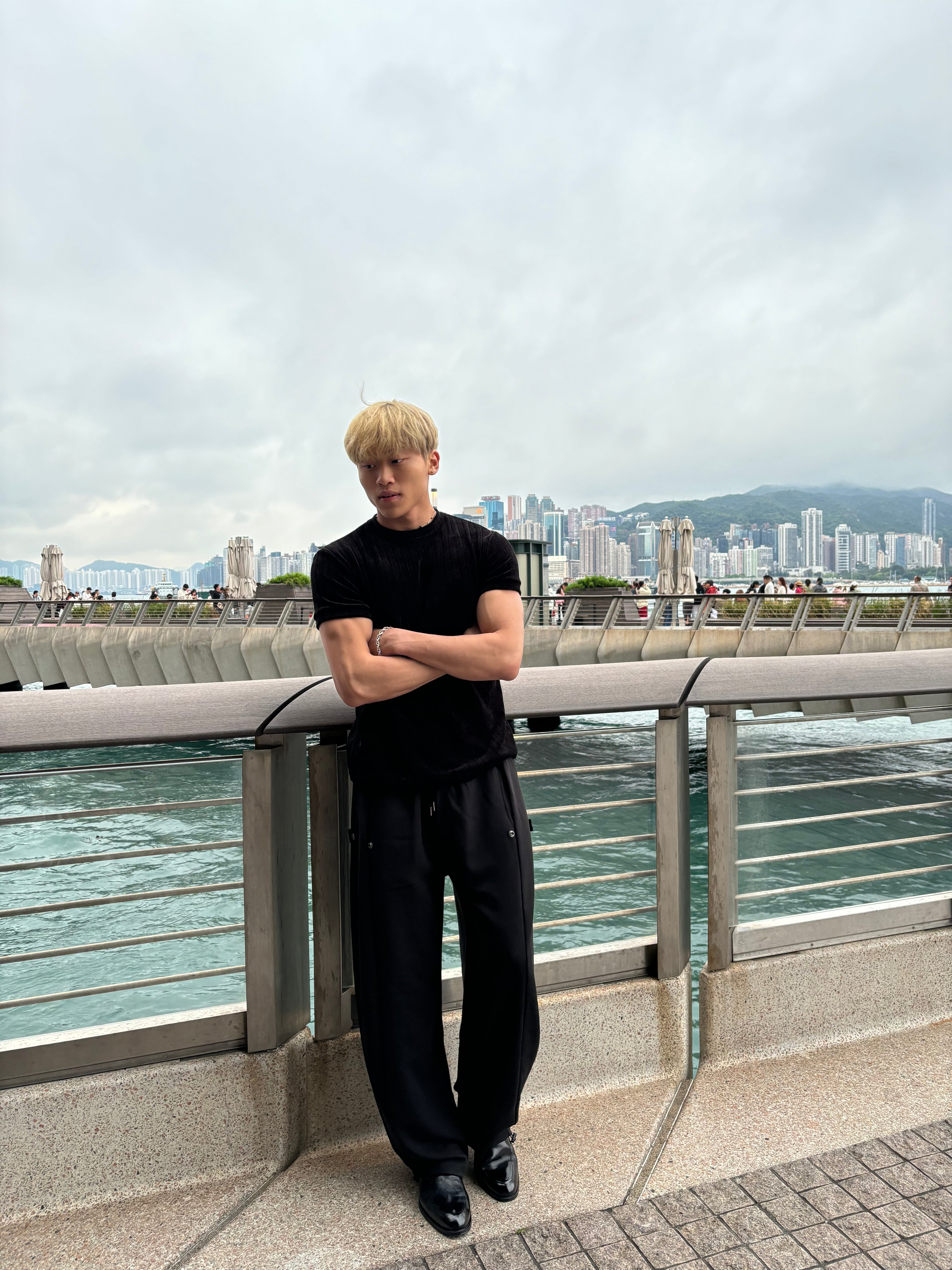 質感輕絨面短袖上衣 韓國男裝