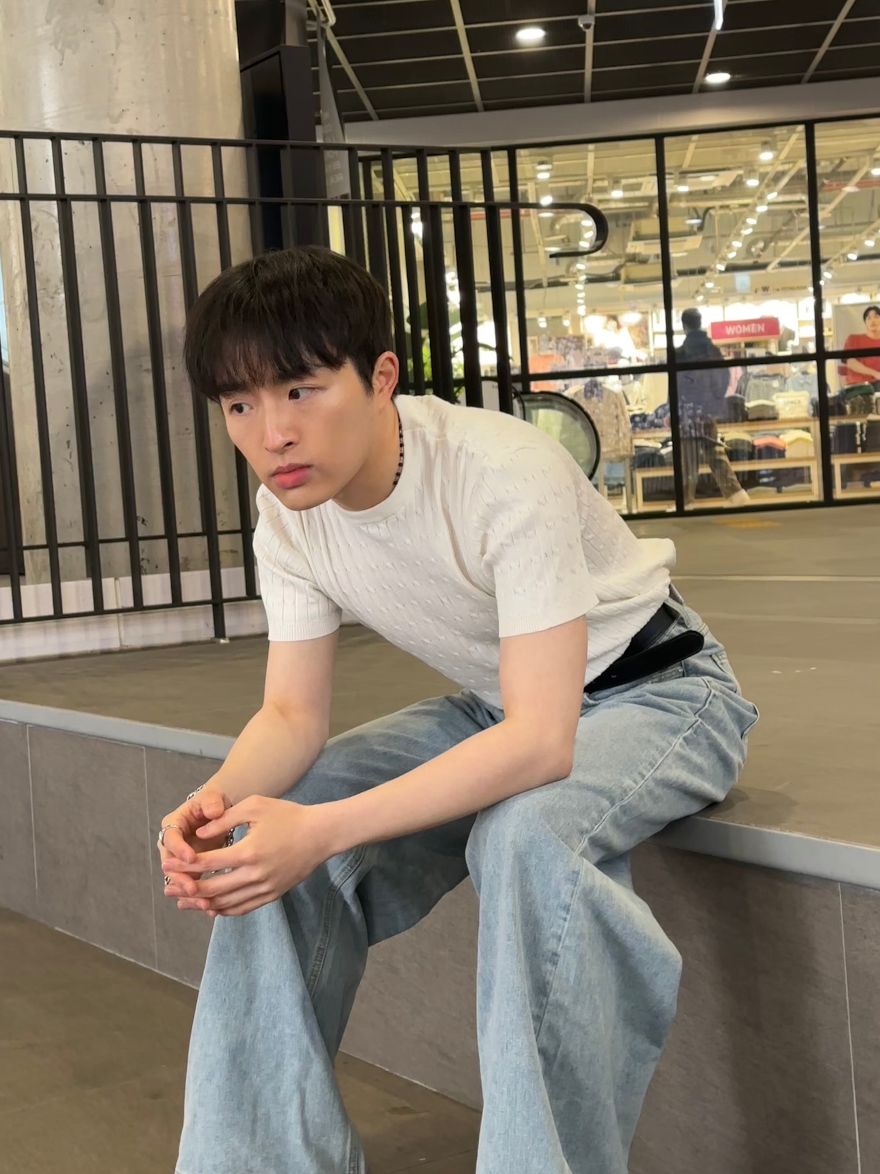 [小個子ok!]白色麻花短袖上衣