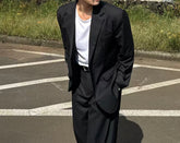 韓系西裝套裝(全套)-黑色