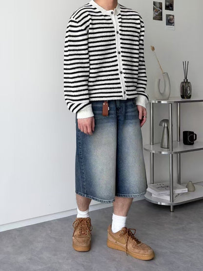 中長過膝牛仔褲 韓國男裝