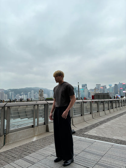 [自家品牌]純棉碳灰短袖上衣 韓國男裝