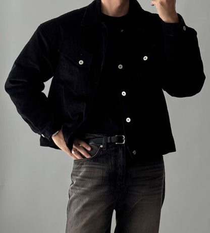 韓系燈芯絨口袋褸