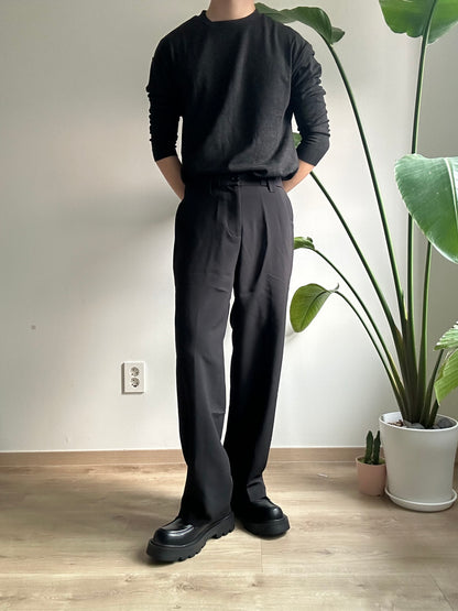 黑色落地西裝褲 香港男裝