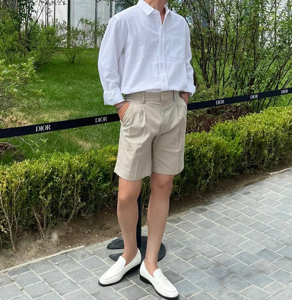 挺身麻棉短褲 