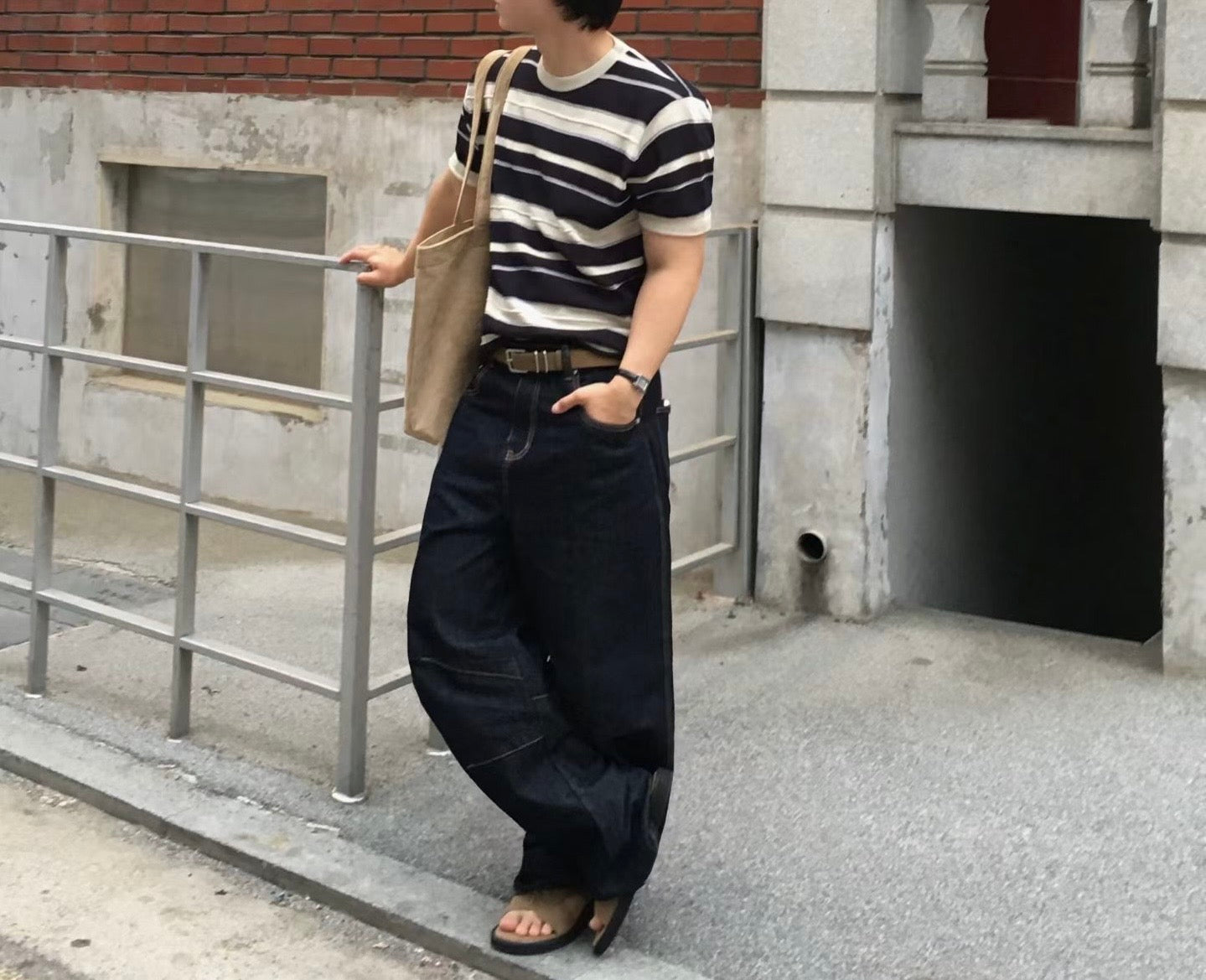 間紋短袖上衣