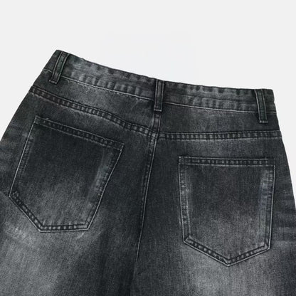 水洗落地牛仔褲