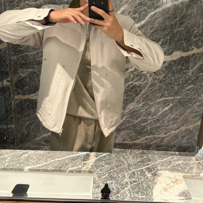 韓系拉鍊挺短褸