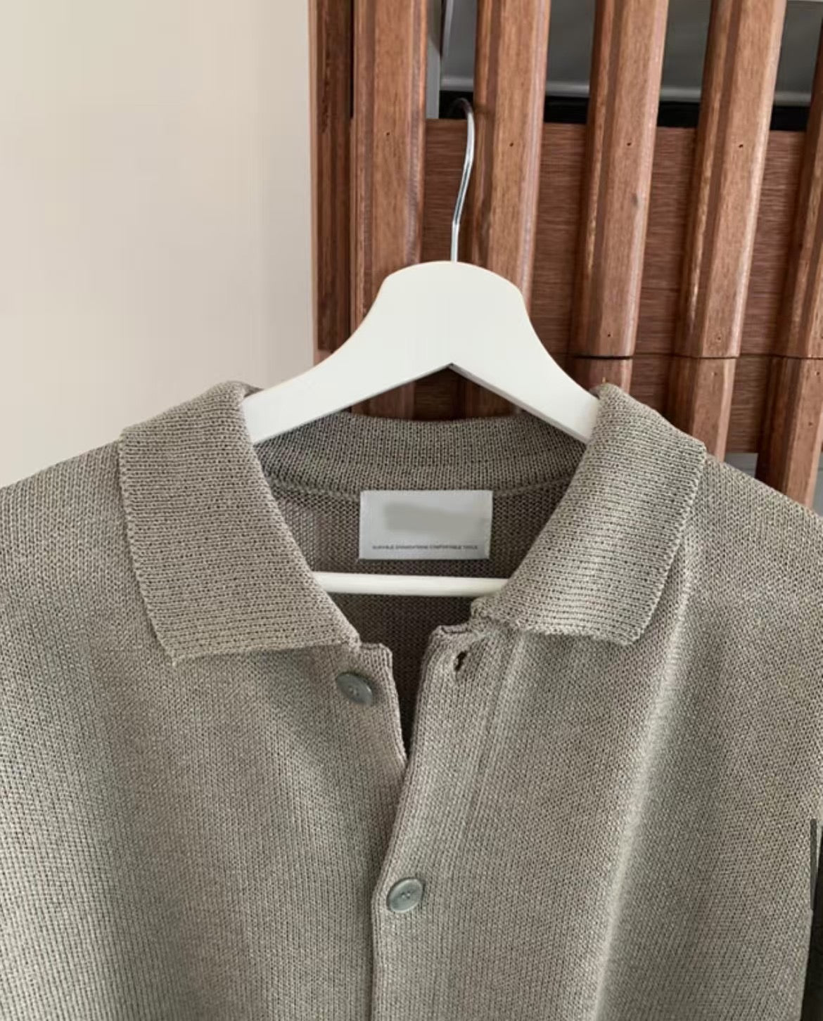 翻領針織短袖上衣