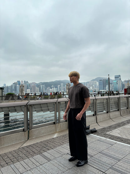 [自家品牌]純棉碳灰短袖上衣 韓國男裝