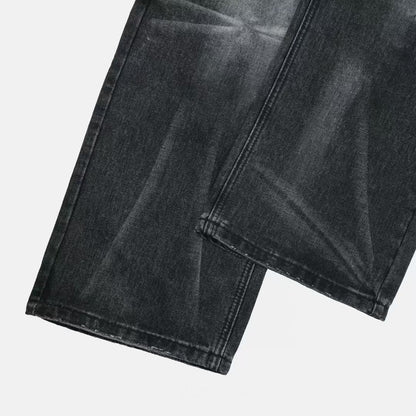 水洗落地牛仔褲