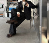 韓系西裝套裝(全套)-黑色