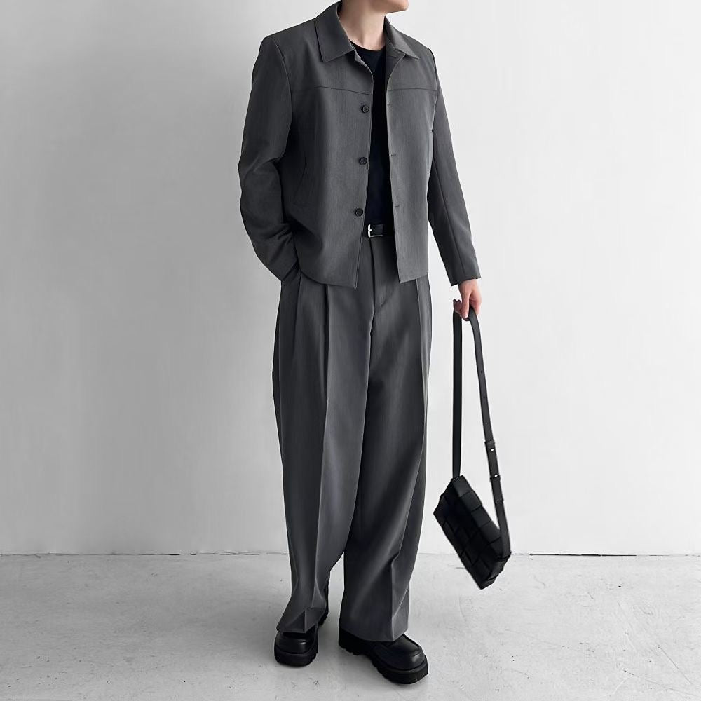 韓式寬鬆西裝套裝(長褲)