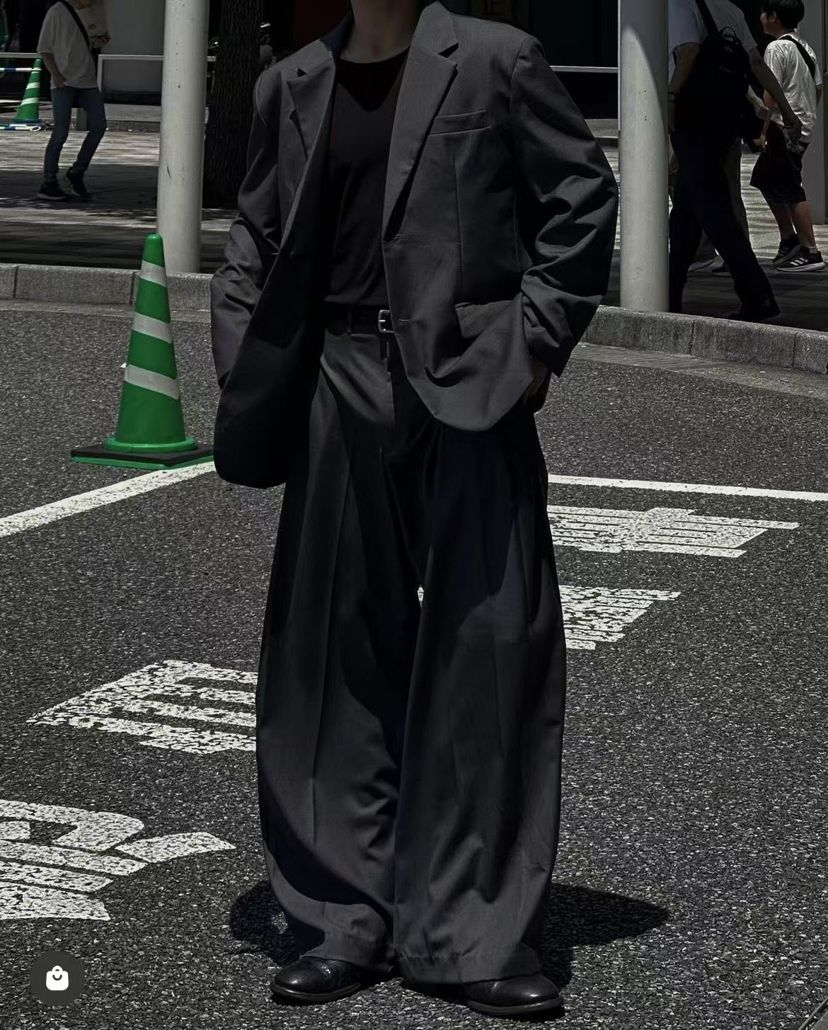 韓系西裝套裝(全套)-灰色