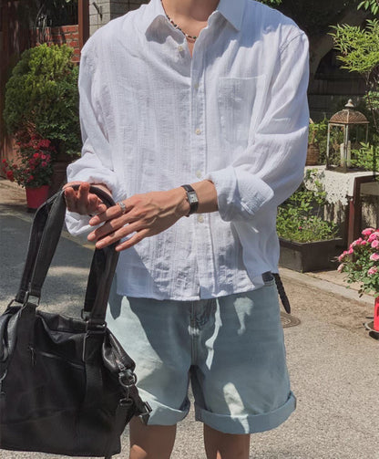 直紋理輕襯衫