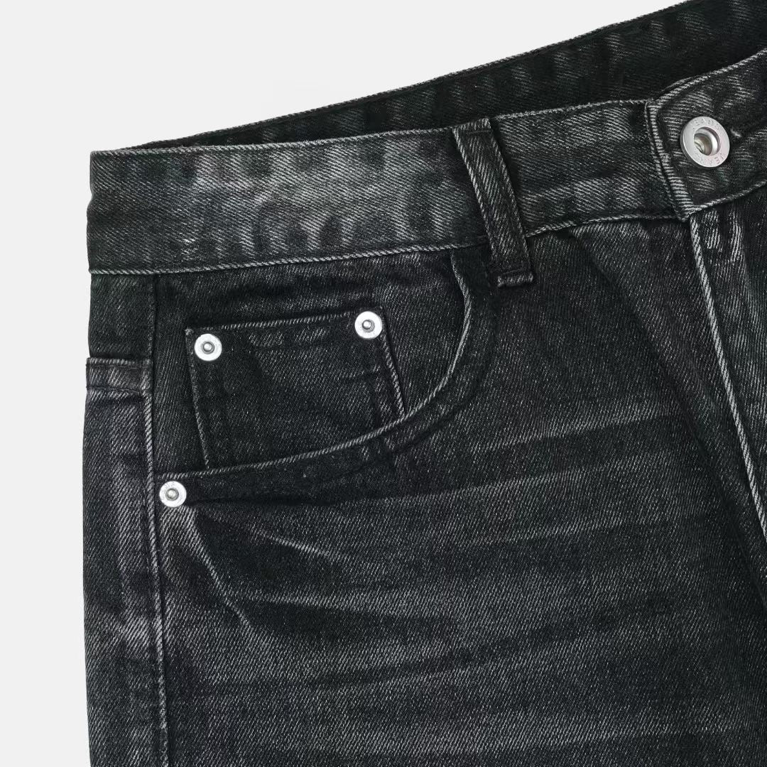 水洗落地牛仔褲