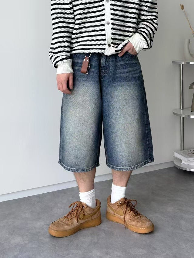 中長過膝牛仔褲 韓國男裝