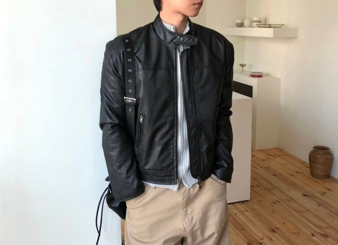 韓系挺身皮褸 韓國男裝