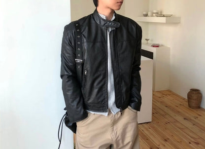 韓系挺身皮褸 韓國男裝