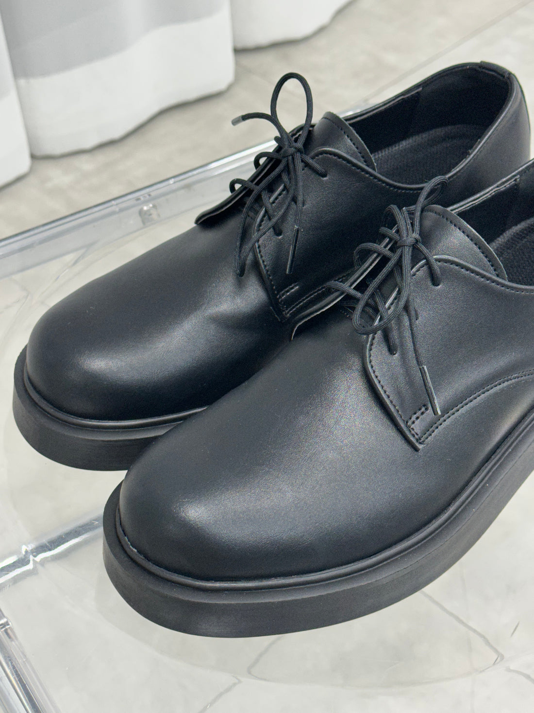 [韓國製增高4cm]加厚尖圓頭德比鞋Derby Shoes
