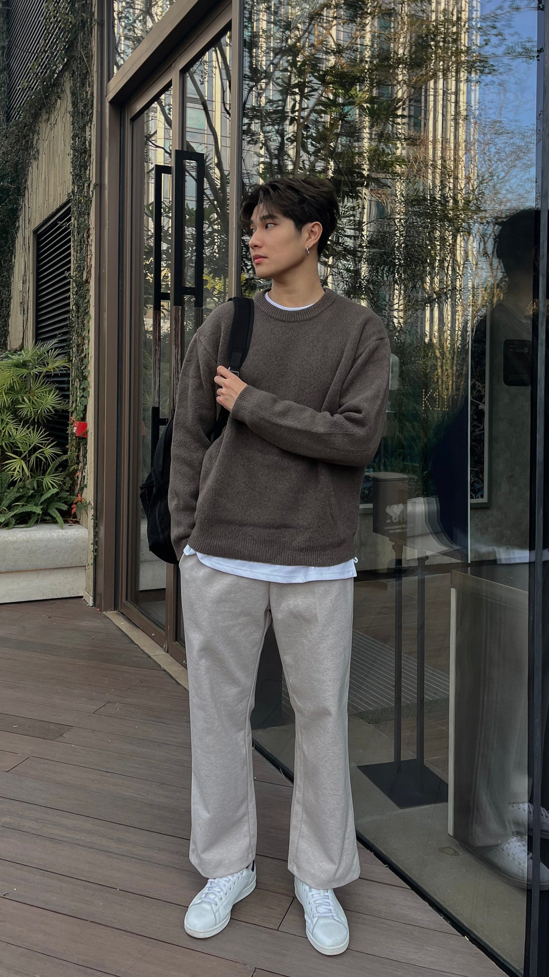 挺身超舒適長褲 - 淺米