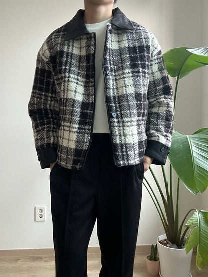 格仔毛毛短褸