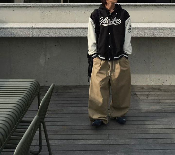 拼色棒球外套