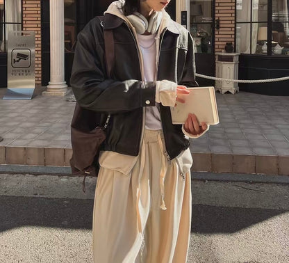 韓系挺身皮褸