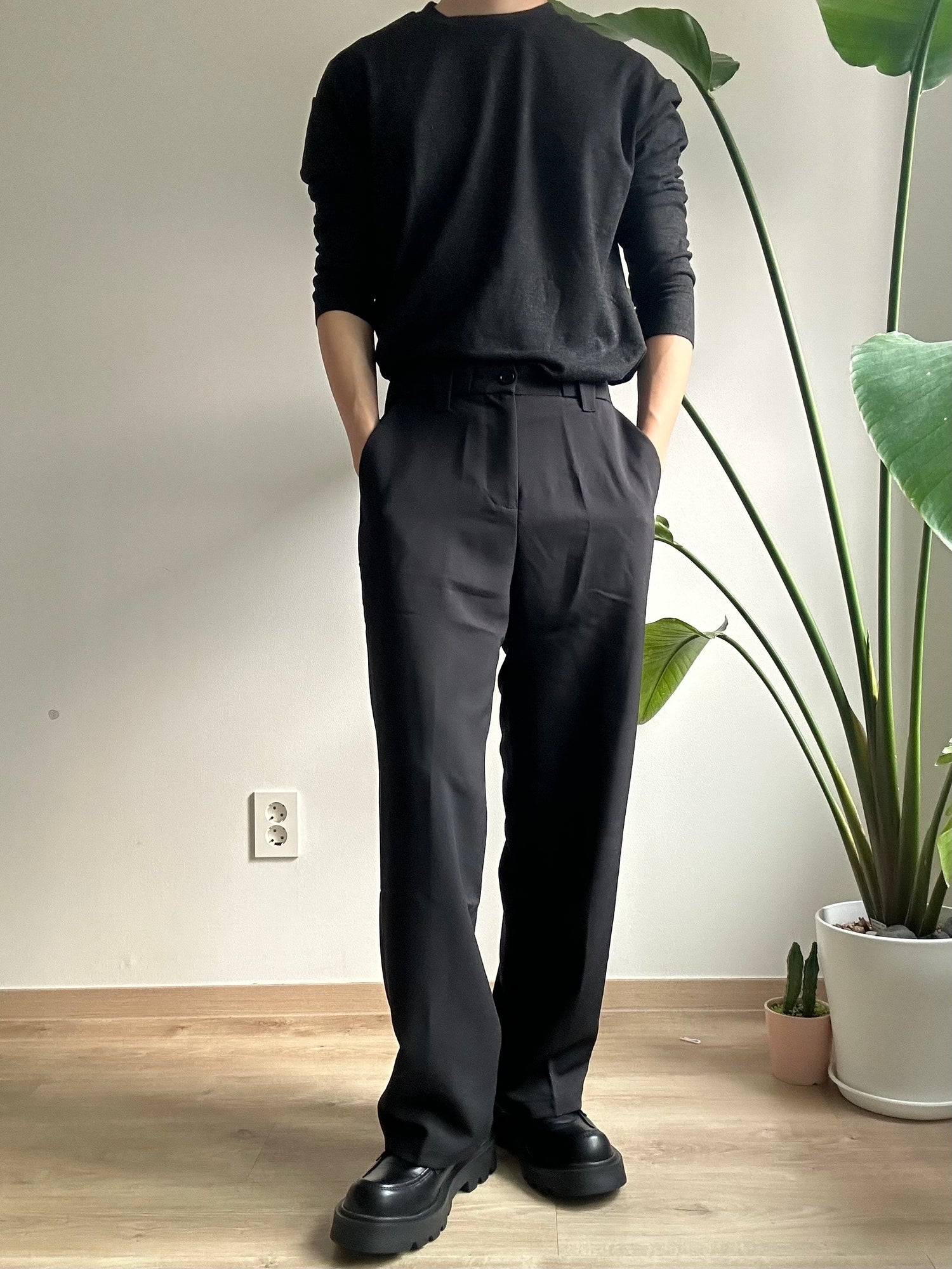 現貨 親膚碳灰長袖襯搭上衣