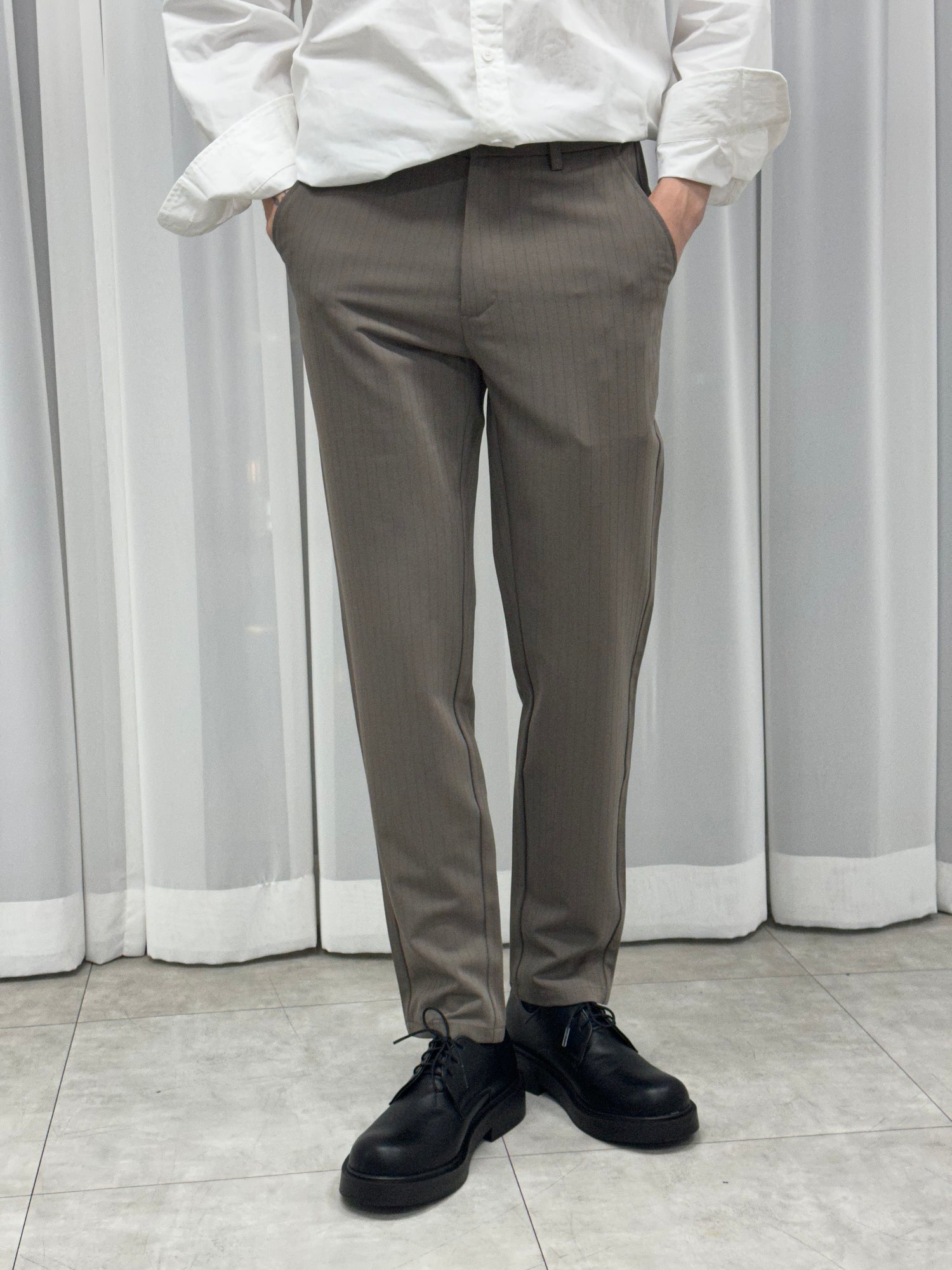 [韓國製增高4cm]加厚尖圓頭德比鞋Derby Shoes