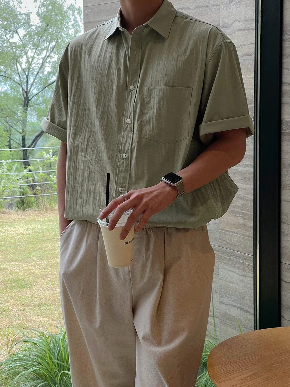 韓系短袖襯衫