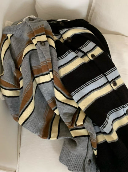 &lt;情侶裝系列&gt;粗間條針織上衣