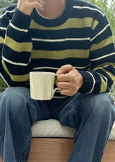 間條混色針織上衣 韓國男裝