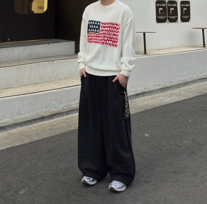 闊身落地棉長褲