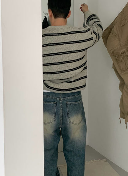 間條針織冷外套