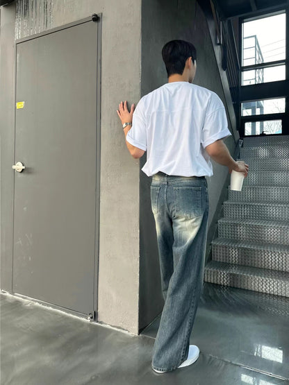 深色百搭牛仔褲-韓國男裝